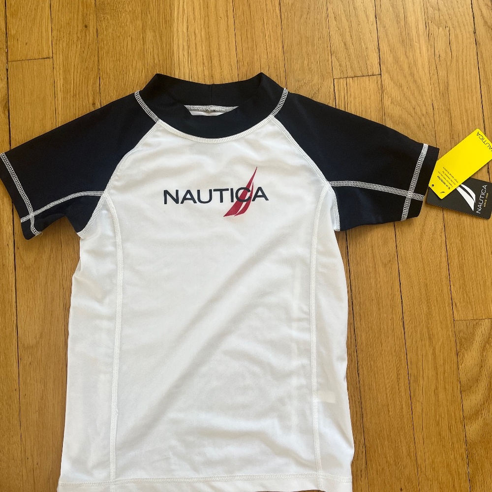 Nautica Rash Guard Boys Swim Shirt Size 7 New With Tags